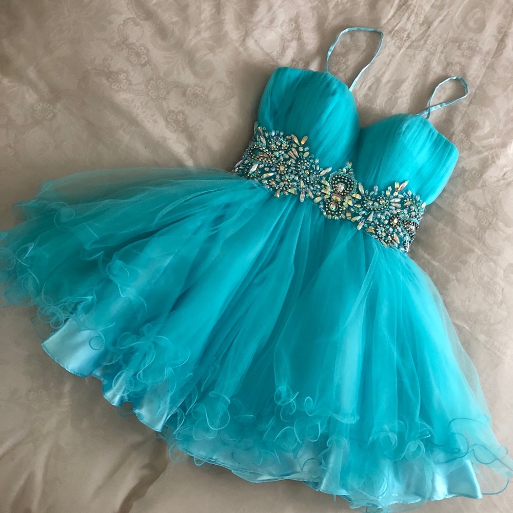 blue formal semi dress